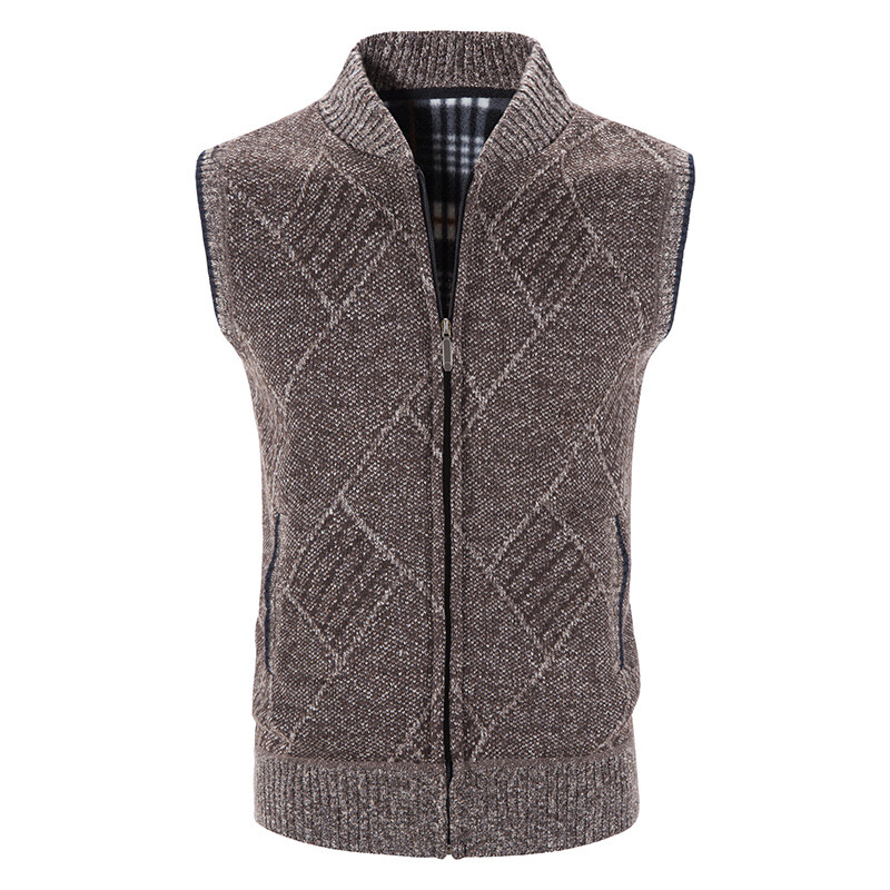 Muške jakne bez rukava Pleteni pulover Jesen Proljeće Novi muški kardigan Pleteni kaput s dolčevitom dolčevitom Topla hladna bluza