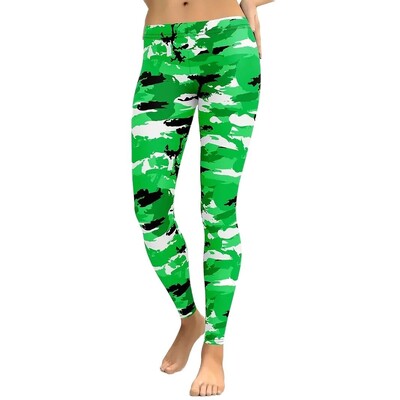 Camo print stretch Patogūs laisvalaikio ploni treniruočių antblauzdžiai moterims su klubų pakėlimu