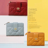 Portofele pentru femei, din piele PU, pentru femei, mini suport pentru carduri multiple, portofele scurte, subțire, mic, fermoar, carteras pentru femei