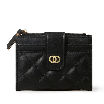 Portofele pentru femei, din piele PU, pentru femei, mini suport pentru carduri multiple, portofele scurte, subțire, mic, fermoar, carteras pentru femei