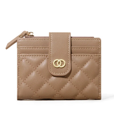 Portofele pentru femei, din piele PU, pentru femei, mini suport pentru carduri multiple, portofele scurte, subțire, mic, fermoar, carteras pentru femei