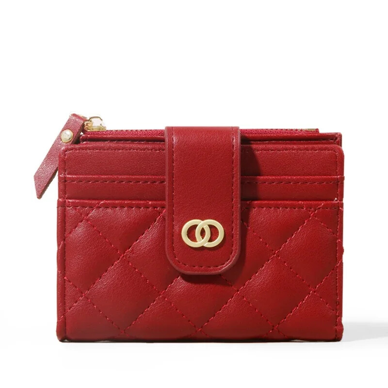 Portofele pentru femei, din piele PU, pentru femei, mini suport pentru carduri multiple, portofele scurte, subțire, mic, fermoar, carteras pentru femei