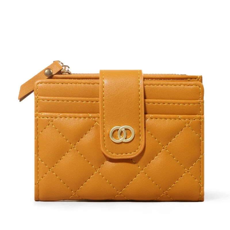 Portofele pentru femei, din piele PU, pentru femei, mini suport pentru carduri multiple, portofele scurte, subțire, mic, fermoar, carteras pentru femei