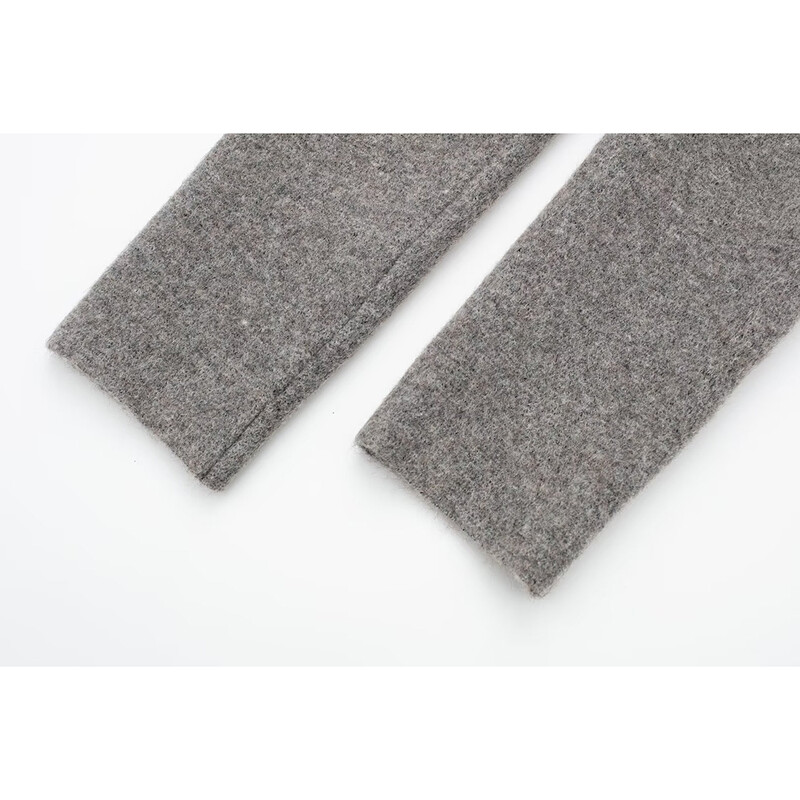 Aoaiiys pilkas megztas megztinis moterims megztiniai V formos iškirpte Asimetriški ilgomis rankovėmis Elegantiški moteriški megztiniai Nauji madingi megztiniai