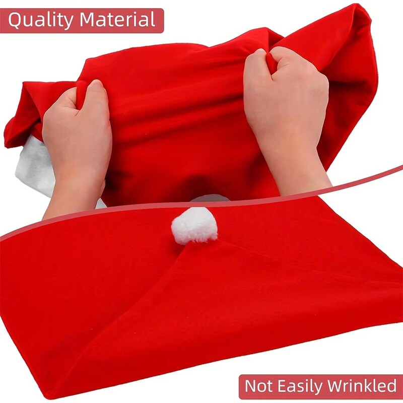 2-12 db karácsonyi székhuzatok, piros Mikulás sapka alakú, nem szőtt üléshuzat otthoni partihoz étkező dekor kellékek újévi karácsonyi ajándék