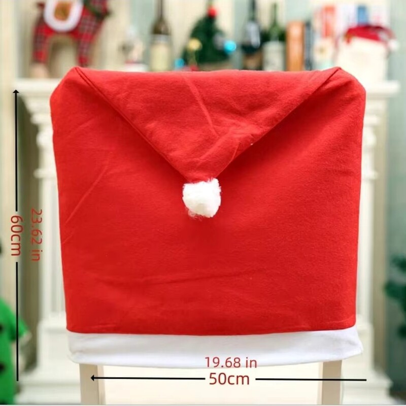 2-12 db karácsonyi székhuzatok, piros Mikulás sapka alakú, nem szőtt üléshuzat otthoni partihoz étkező dekor kellékek újévi karácsonyi ajándék