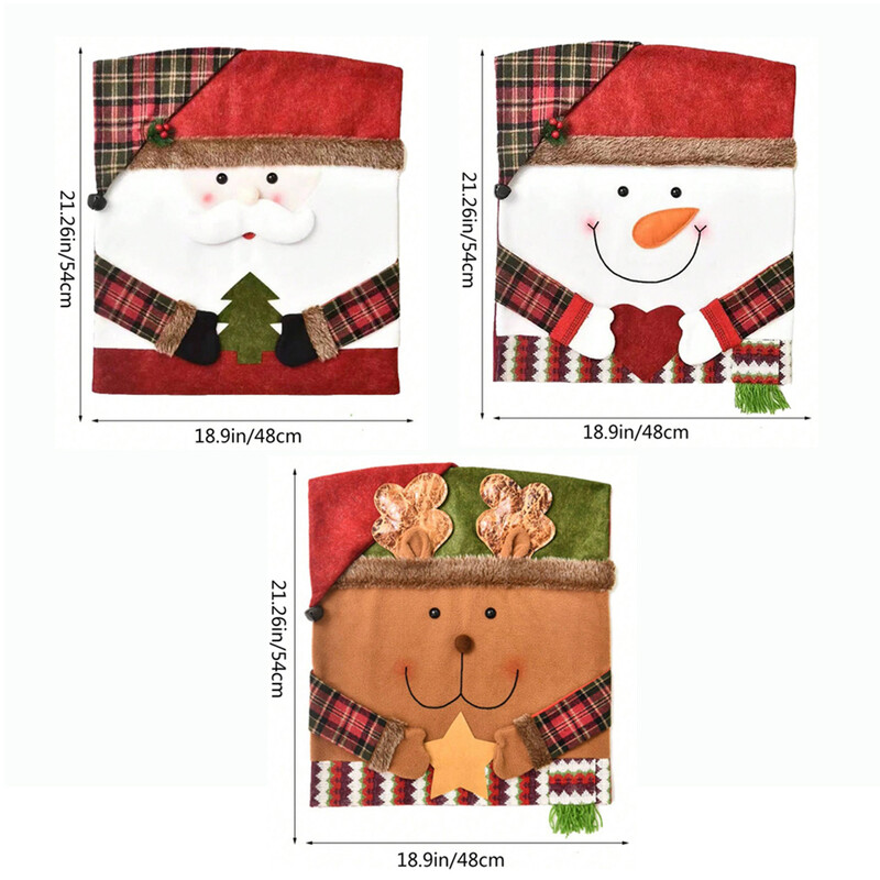 Božićni ukrasi Set navlaka za stolice Stolice Nova božićna navlaka za lutke Djed Mraz Snjegović Rođenje Novogodišnji pribor za uređenje doma