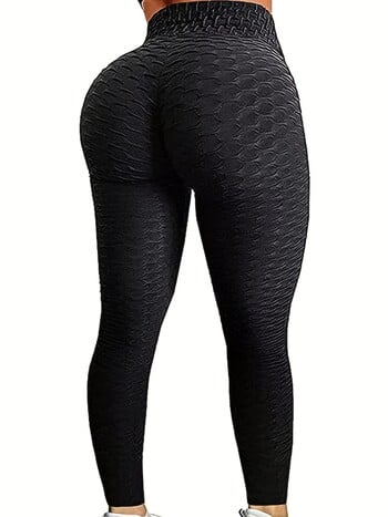 Плюс размер 1XL-5XL Дамски клинове Йога панталони с висока талия Tummy Control Lift Leggings Едноцветни клинове за повдигане на дупето