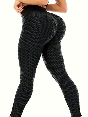 Плюс размер 1XL-5XL Дамски клинове Йога панталони с висока талия Tummy Control Lift Leggings Едноцветни клинове за повдигане на дупето