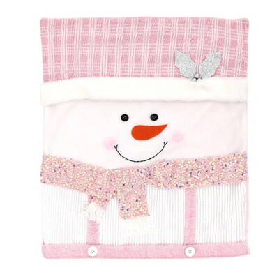 Husă pentru scaun de Crăciun Om de zăpadă Moș Crăciun Husă pentru scaun cu ren Husă pentru scaun cu paiete roz de Crăciun Decor pentru petrecere de bucătărie