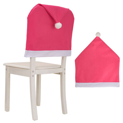 1db Rózsaszín nem szőtt székhuzat karácsonyi otthoni dekoráció újévi székhuzat karácsonyi díszek díszített aranyos szék tok