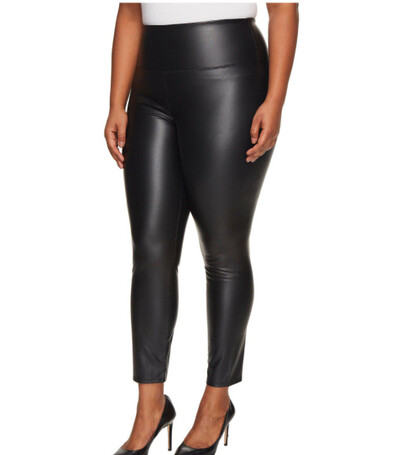 Plusz méretű műbőr PU leggings fényes szövet fekete lányok spandex szövet Pleather leggings rugalmas magas derekú Jegging