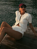 Cardigan tricot casual cu mâneci scurte pentru femei, subțire, cu gât rotund, pulover cu un singur piept, pentru femei, toamna 2024, tricotaje de modă solide pentru damă