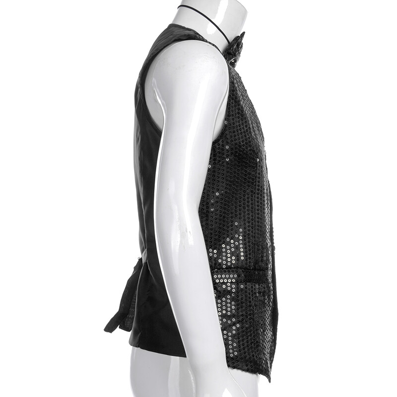 Blazer cu paiete pentru bărbați, vestă cu butoane, vestă cu papion, vestă subțire, fără mâneci, seara de afaceri pentru bărbați, petrecere de nuntă