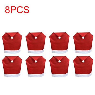 1-10 db Karácsonyi Mikulás sapka székhuzat Karácsonyi dekorációs asztal Újév 2023 Dísz otthonra Navidad Noel karácsonyi ajándék
