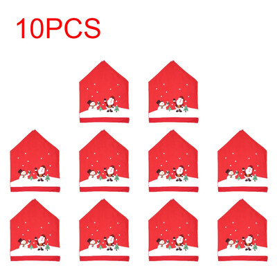 1-10 db Karácsonyi Mikulás sapka székhuzat Karácsonyi dekorációs asztal Újév 2023 Dísz otthonra Navidad Noel karácsonyi ajándék