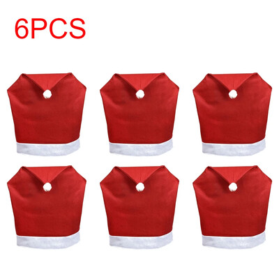 1-10 db Karácsonyi Mikulás sapka székhuzat Karácsonyi dekorációs asztal Újév 2023 Dísz otthonra Navidad Noel karácsonyi ajándék