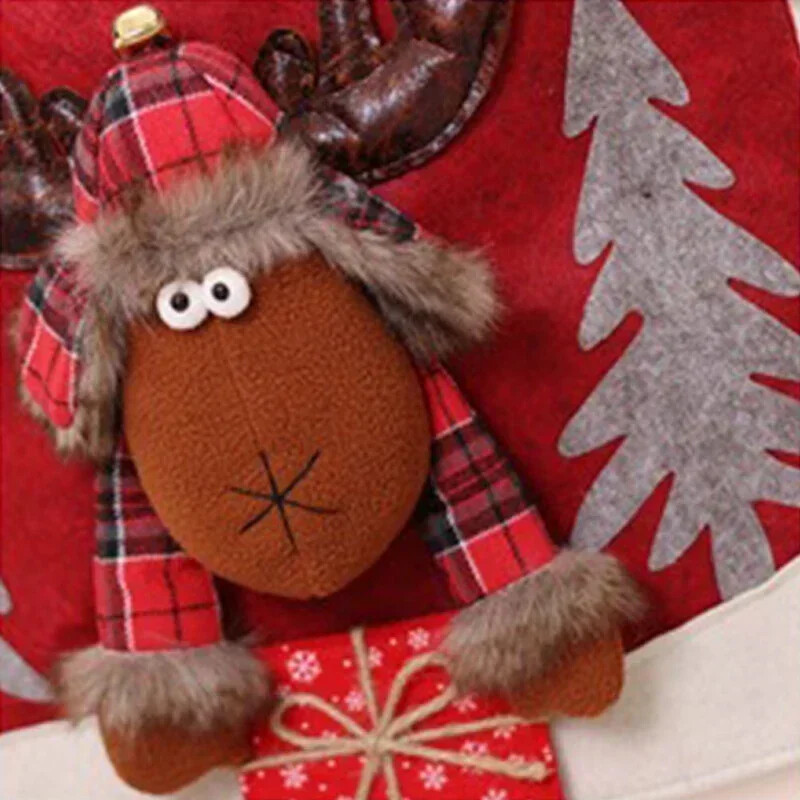 1 vnt Kalėdų kėdės užvalkalas 3D animacinių filmų namų stalas vakarienė kėdė lėlė sėdynės užvalkalas Kalėdų vakarėlio Naujųjų metų namų dekoravimas