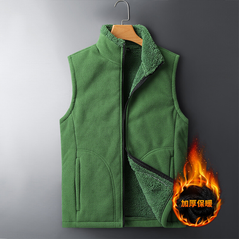 Rudens žiemos vyrų plius aksominė liemenė Vienspalvė avinėlio vilna liemenė Didelio dydžio stora šilta minkšta madinga terminė liemenė vyriška