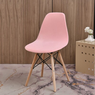 Velvet Shell krēsla pārvalks vienkrāsains, elastīgs ziemeļu apaļais krēslu pārvalks Elastīgs ēdamistabas sēdekļa pārvalks Mājas viesnīcas ballītes bankets 2024