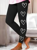 Love patchwork mintás feszes, rugalmas derékú női alkalmi leggings