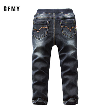 GFMY Brand 2021 Leisure Winter Black Plus Velvet Boys Jeans 3 ετών -10 ετών Keep ζεστό Παιδικό παντελόνι ίσιο τύπου 9082