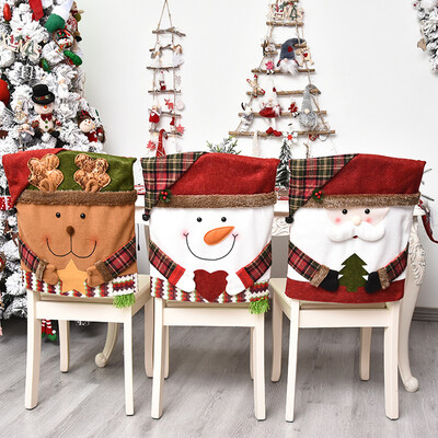 Χριστουγεννιάτικο κάλυμμα καρέκλας Cartoon Atmosphere Sense Dinner Chair Back cover Cute Soft Christmas Party 2023 Πρωτοχρονιάτικη διακόσμηση σπιτιού