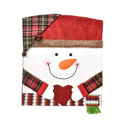 Husă pentru scaun de Crăciun Husă din spate pentru scaunul de cină cu atmosferă de desene animate, drăguț, moale, petrecere de Crăciun 2023, decorațiuni pentru casă de Anul Nou