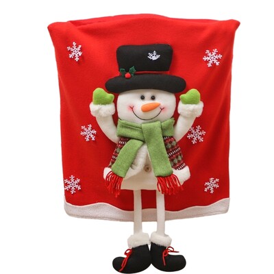 Kalėdų kėdžių užvalkalai Mieli animacinių filmų Kalėdų Senelio kėdės nugaros papuošimai Naujųjų Metų pietums Užvalkalai šventiniam vakarėliui papuošti