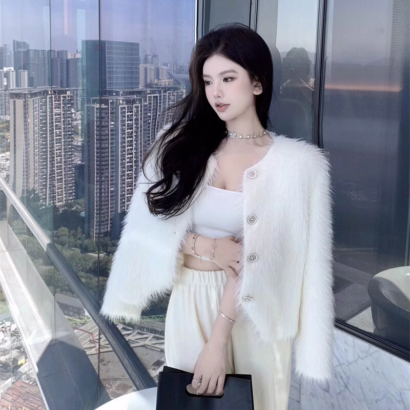 Őszi meleg női termés kardigán koreai kötött elegáns női alkalmi pulóverek divat utánzat nyérc kasmír puha női kabát