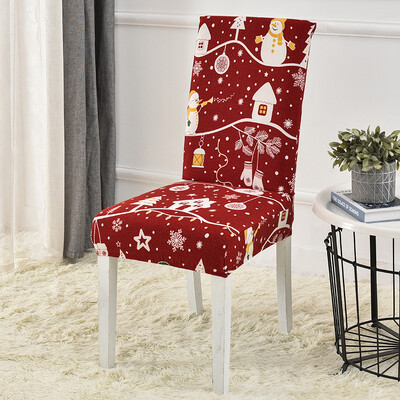 Karácsonyi étkező székhuzat Stretch Seat Slipcover székhuzatok nappaliba, konyhába, irodába, szállodába, bankettre, szertartásra, bulira