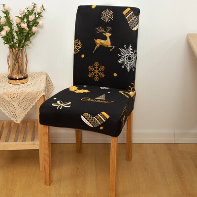Karácsonyi étkező székhuzat Stretch Seat Slipcover székhuzatok nappaliba, konyhába, irodába, szállodába, bankettre, szertartásra, bulira