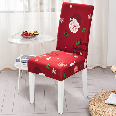 Karácsonyi étkező székhuzat Stretch Seat Slipcover székhuzatok nappaliba, konyhába, irodába, szállodába, bankettre, szertartásra, bulira