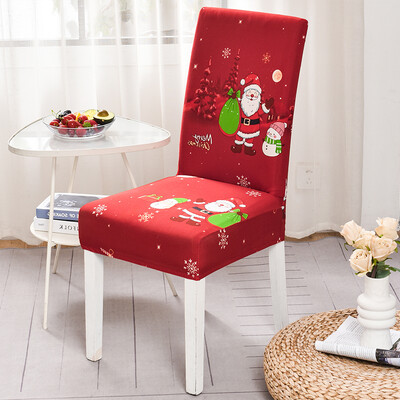 Karácsonyi étkező székhuzat Stretch Seat Slipcover székhuzatok nappaliba, konyhába, irodába, szállodába, bankettre, szertartásra, bulira