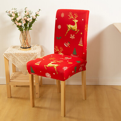 Karácsonyi étkező székhuzat Stretch Seat Slipcover székhuzatok nappaliba, konyhába, irodába, szállodába, bankettre, szertartásra, bulira