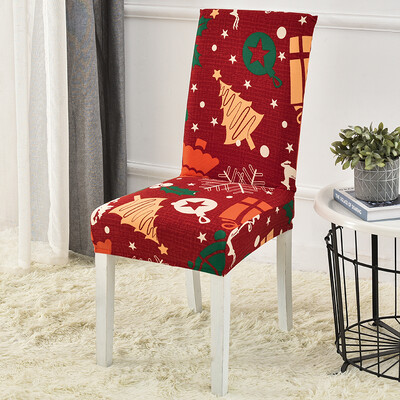 Karácsonyi étkező székhuzat Stretch Seat Slipcover székhuzatok nappaliba, konyhába, irodába, szállodába, bankettre, szertartásra, bulira