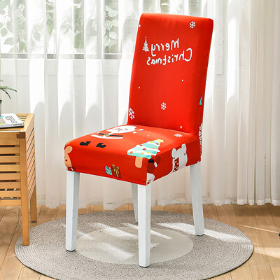 Karácsonyi étkező székhuzat Stretch Seat Slipcover székhuzatok nappaliba, konyhába, irodába, szállodába, bankettre, szertartásra, bulira