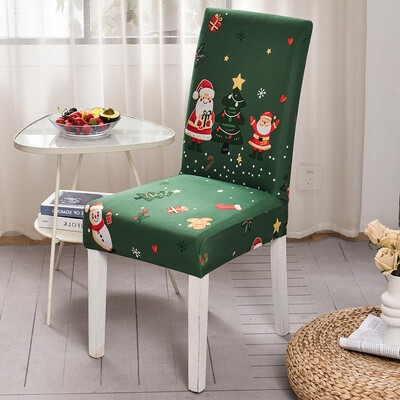 Karácsonyi étkező székhuzat Stretch Seat Slipcover székhuzatok nappaliba, konyhába, irodába, szállodába, bankettre, szertartásra, bulira