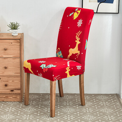 Karácsonyi étkező székhuzat Stretch Seat Slipcover székhuzatok nappaliba, konyhába, irodába, szállodába, bankettre, szertartásra, bulira