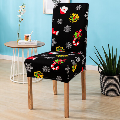 Karácsonyi étkező székhuzat Stretch Seat Slipcover székhuzatok nappaliba, konyhába, irodába, szállodába, bankettre, szertartásra, bulira