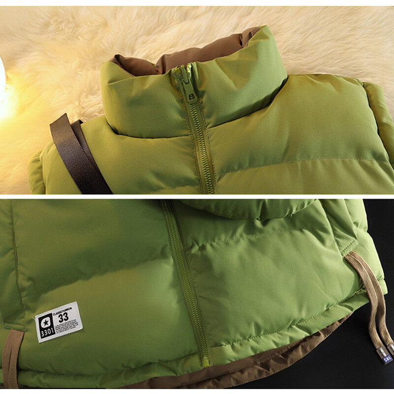 2024-es téli mellény, meleg, vastag, kétoldalas viselet divatos harajuku koreai mellény, ujjatlan férfi dzseki hátizsák kabátokkal férfi