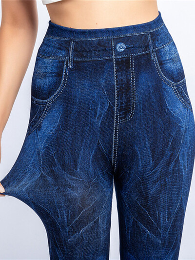 CUHAKCI treniņš Skriešana Push Up Slaidas Sievietes Legingi Ar caurumu apdrukas bikses Mākslīgās džinsa džinsi ar augstu vidukli elastīgas bikses Fitness Sports