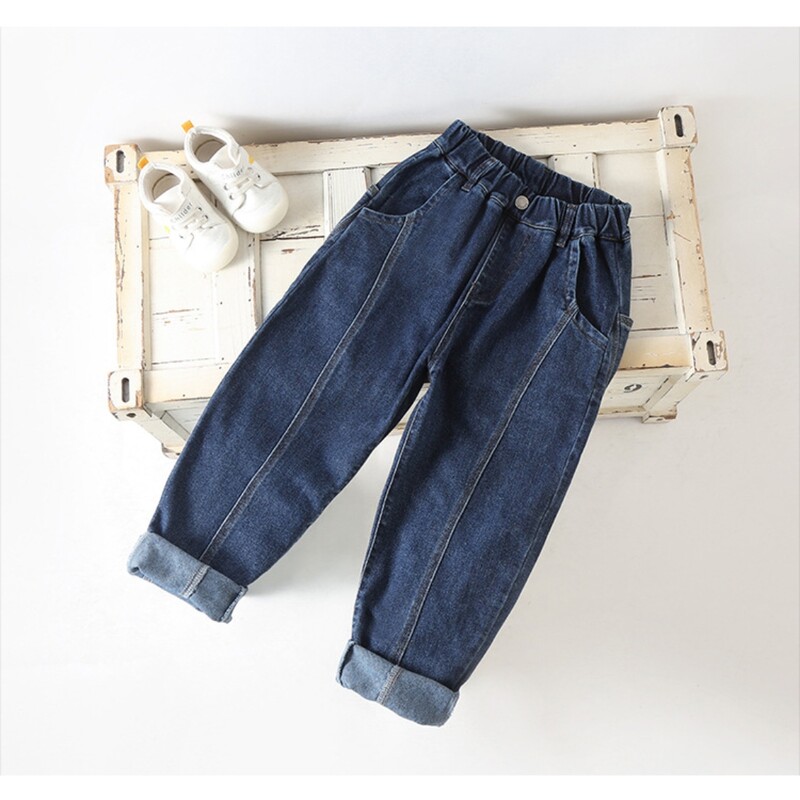 3–14 gadus veci zēni Džinsi Bērnu zili Modes Vienkrāsainas Bikses Džinsu Bikses Bērnu Apģērbi 4 5 6 7 8 10 12 14 gadi OKD239573