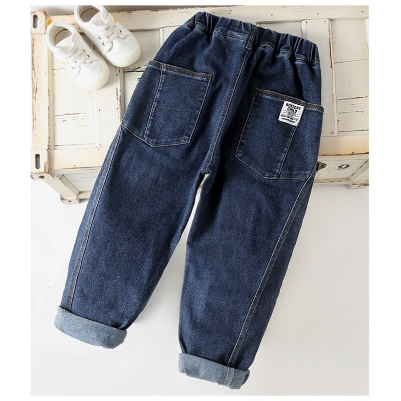 3–14 gadus veci zēni Džinsi Bērnu zili Modes Vienkrāsainas Bikses Džinsu Bikses Bērnu Apģērbi 4 5 6 7 8 10 12 14 gadi OKD239573