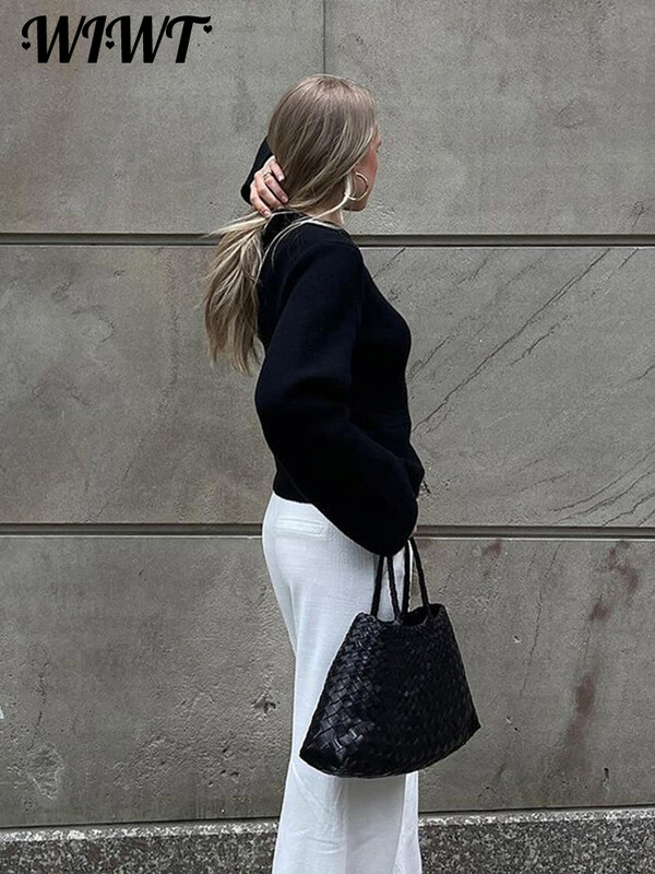 Vékony, kötött gombok Női kardigán Elegáns O-nyakú, egysoros, hosszú ujjú zsebek Pulóver 2024 őszi női alkalmi kötöttáru