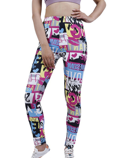 CUHAKCI modes rūtaini apdruka Legingi Sieviešu Sexy Fitness Leggins Režģis Ziedu svītras Bikses ar augstu vidukli Zīmuļu bikses