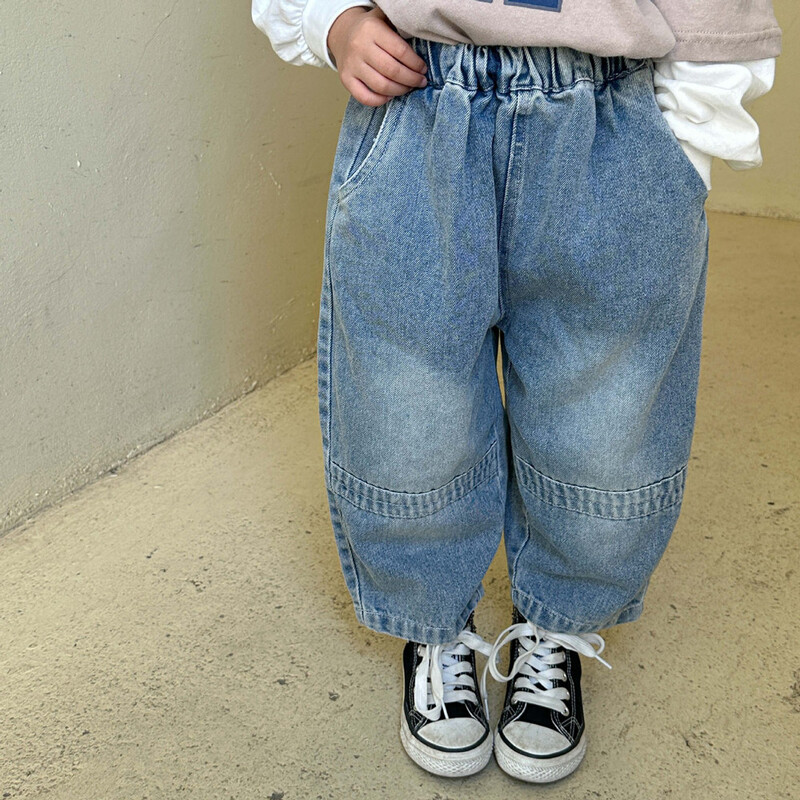 szarvas jonmi, 2023, ősz, új gyerekfarmerek, laza koreai stílusú baba fiúk, alkalmi farmer nadrágok