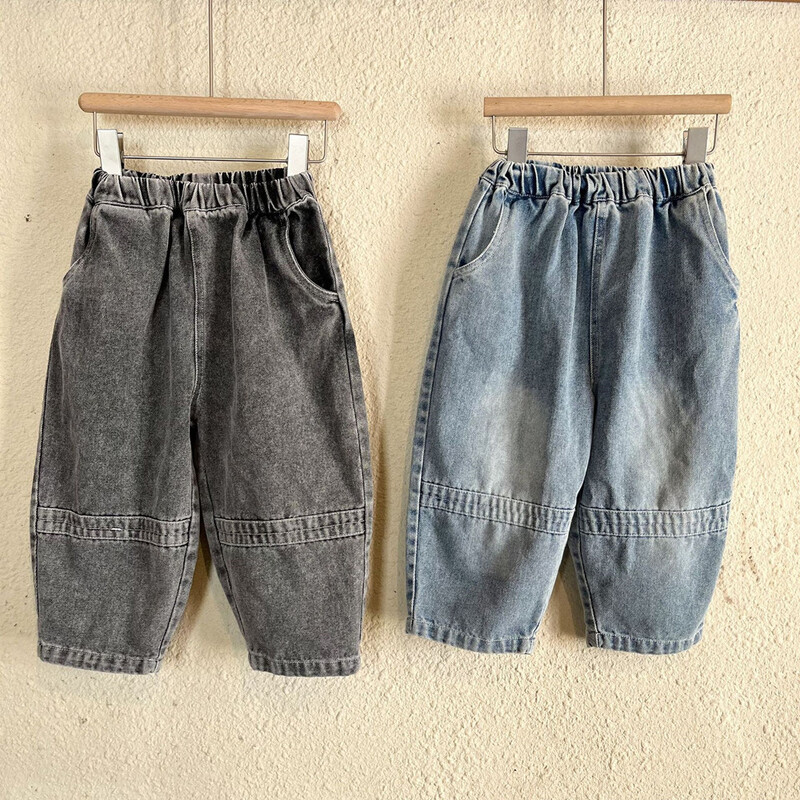 szarvas jonmi, 2023, ősz, új gyerekfarmerek, laza koreai stílusú baba fiúk, alkalmi farmer nadrágok