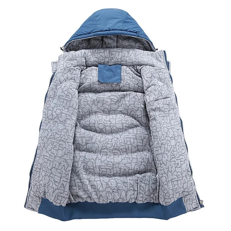 Divatos ujjatlan dzseki férfi vastagító 100% pamut mellény sapka kapucnis meleg mellény Téli mellény férfi alkalmi széldzseki