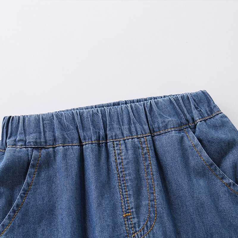 2024 tavaszi és őszi fiúdivat Alkalmi íves kombinált nadrágok Szúnyogálló nadrágok/farmerek 1-6 éves korig